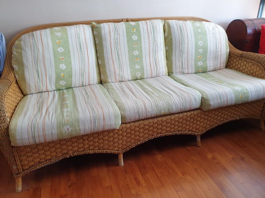 Rattan sofa 3+1+1 set., Furniture & Home Living, Furniture, Sofas on