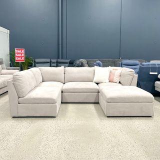 SAVE $200 Ava Light Grey Modular Couch FLOOR STOCK SALE