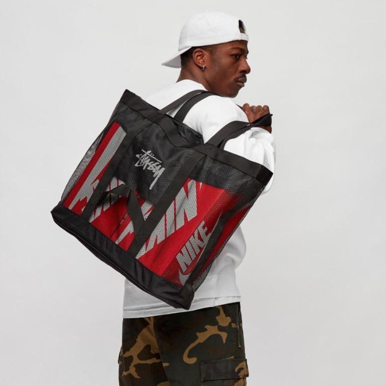Stussy Black Mesh Beach Tote Bag Barang Mewah Tas Dompet di Carousell
