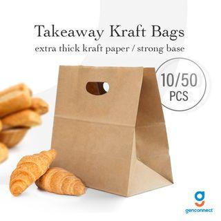 Take-out Paper Cone 50pcs French Fries Snacks Storage Bags Kraft Paper Bag  French Fries Holders 