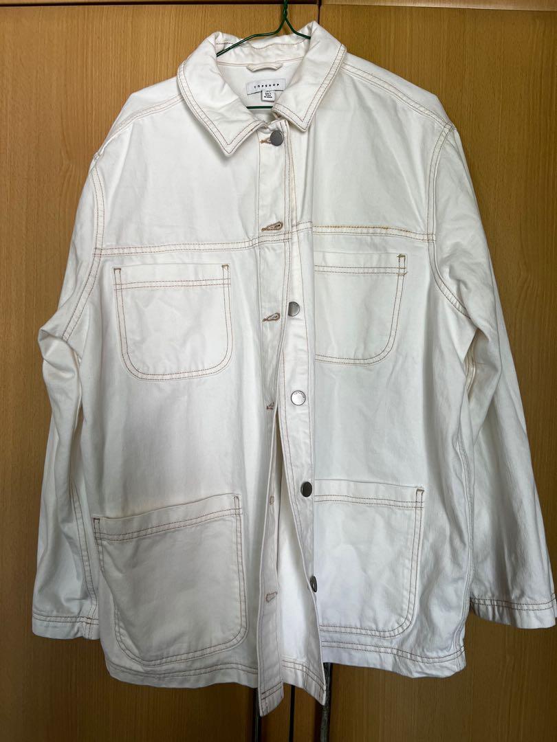 White denim jacket new arrivals topshop