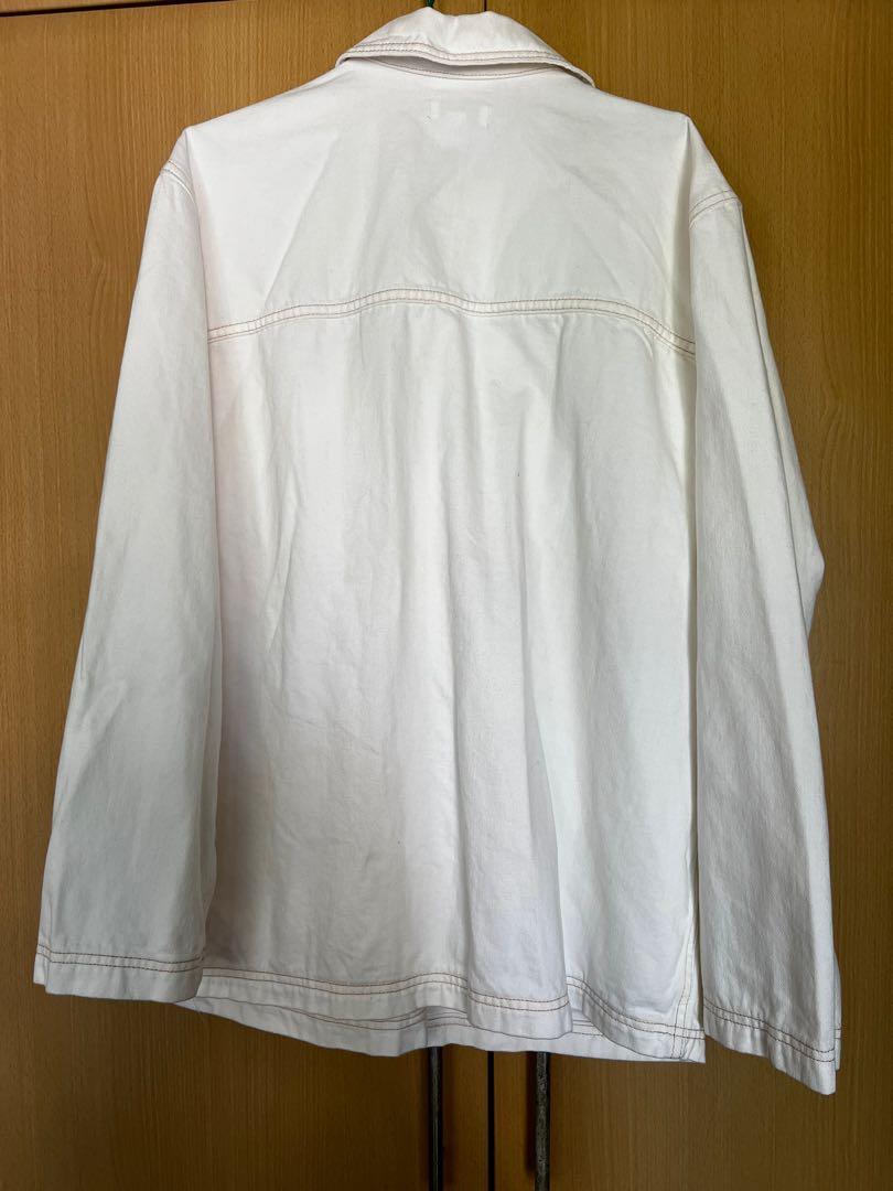 Topshop White Denim Oversized Jacket Women s Fashion Coats