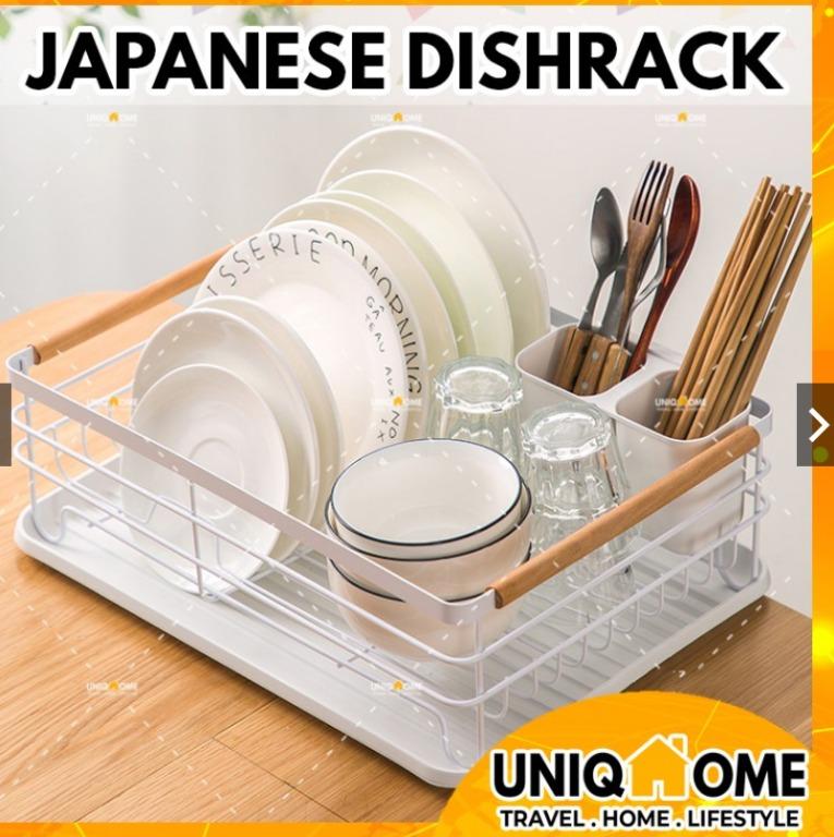 【UNIQHOME】Japanese Dish Rack Stainless Steel Kitchen rack Dish Drainer