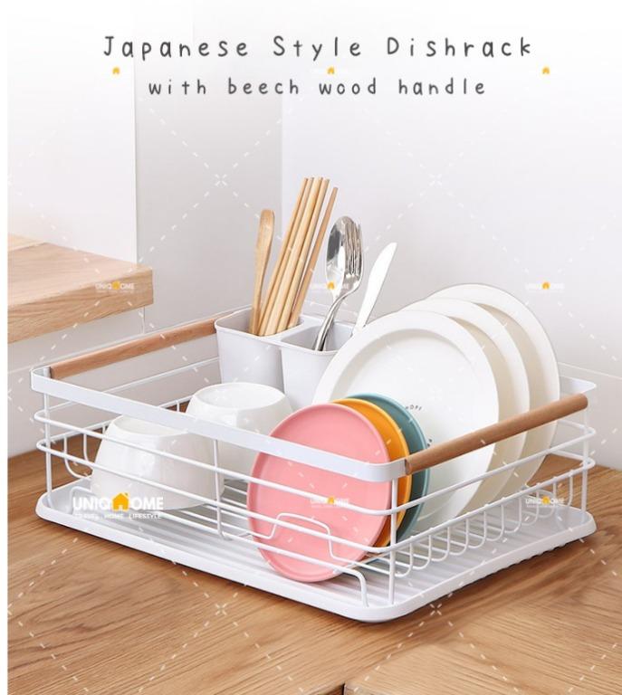 【UNIQHOME】Japanese Dish Rack Stainless Steel Kitchen rack Dish Drainer ...