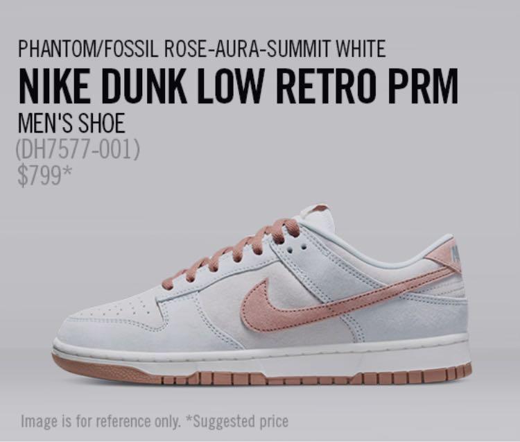 US12 Nike Dunk Low Retro PRM Fossil rose, 男裝, 鞋, 波鞋- Carousell