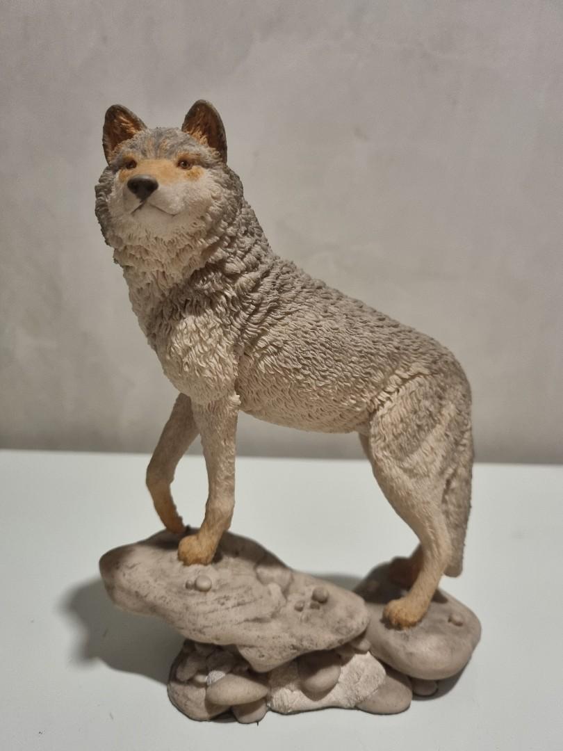 Vintage Standing Wolf Figurine, Furniture & Home Living, Home Decor