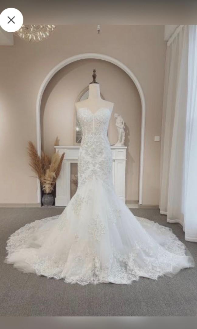 fishtail corset wedding dress