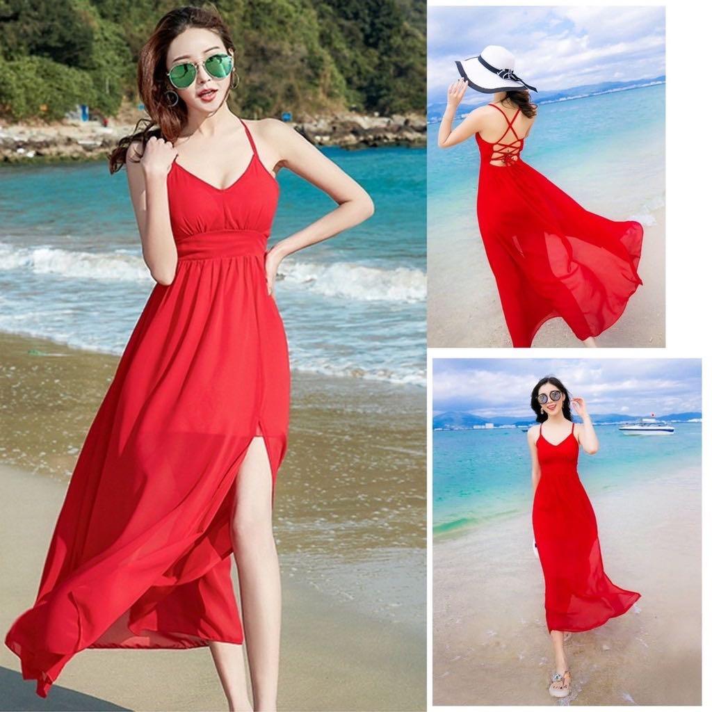 zara style] Bali beach dress - Red 
