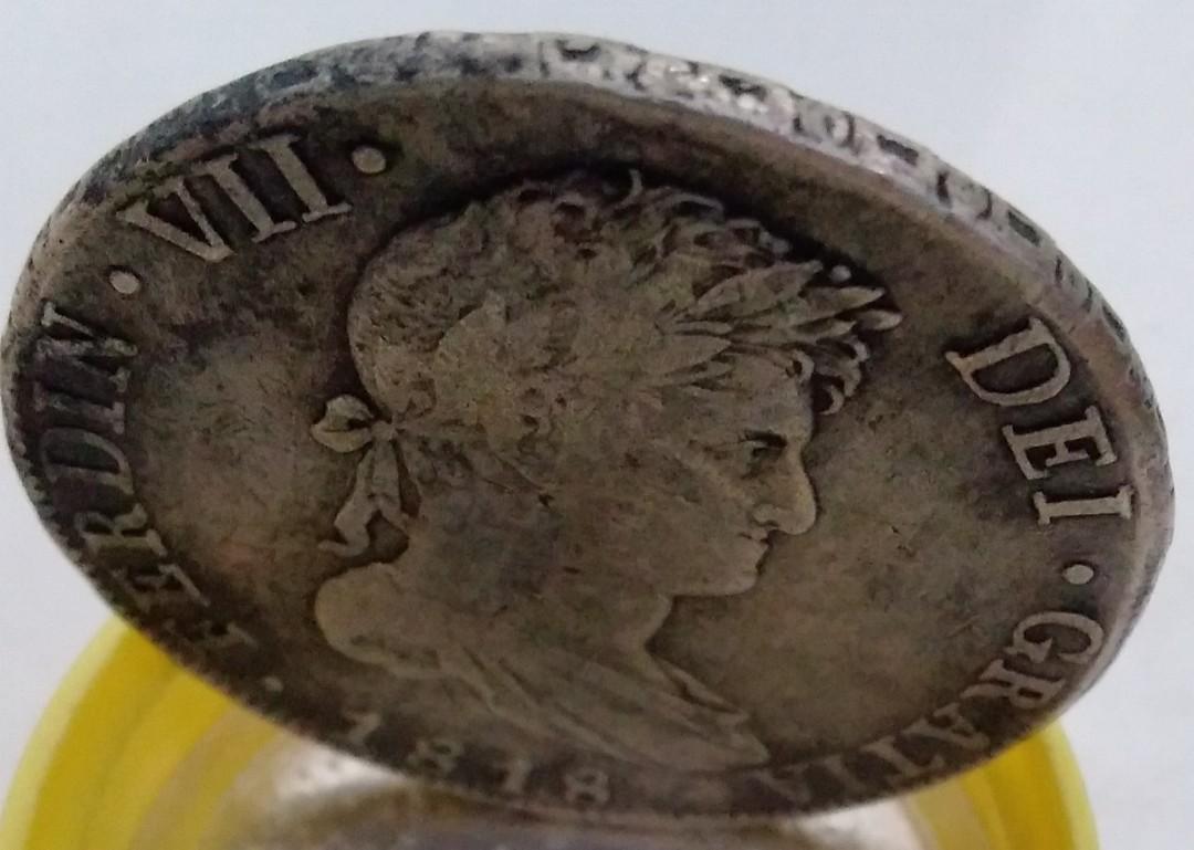 1818年西屬玻利維亞8里爾(Reales)流通銀幣-波托西鑄造＊, 興趣及遊戲, 收藏品及紀念品, 錢幣- Carousell