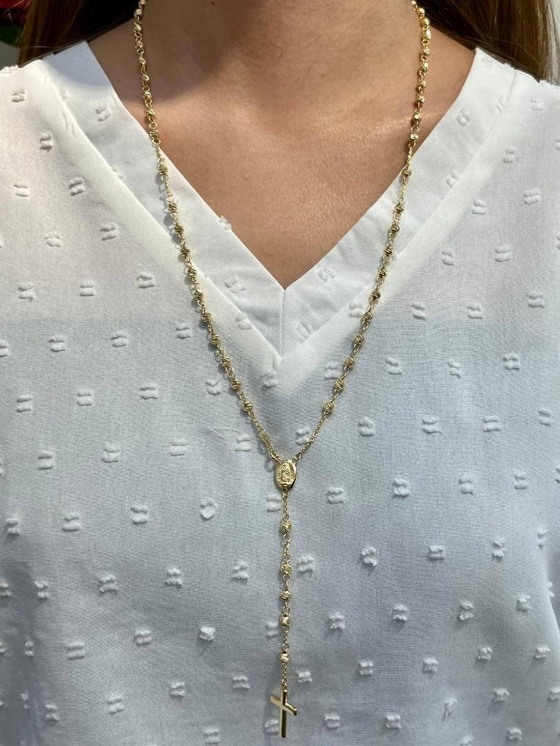 Rosary necklace sale 18k gold