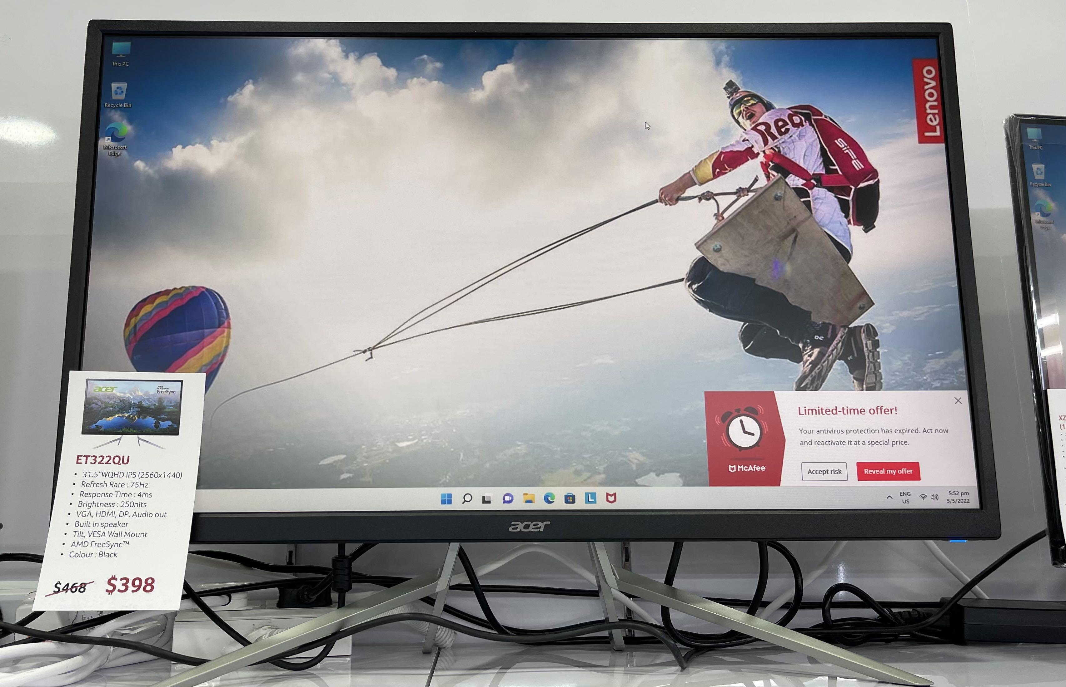 Acer】ET322QKAbmiipx 31.5インチ（Acerの31.5インチ/4K液晶