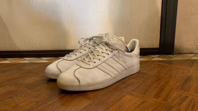 adidas gazelle all white leather
