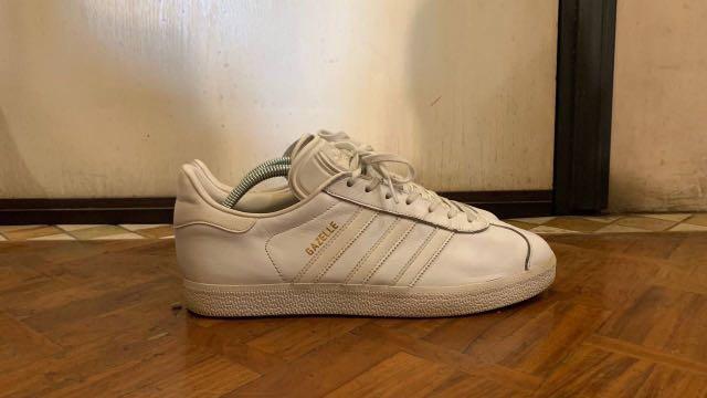 adidas gazelle all white leather