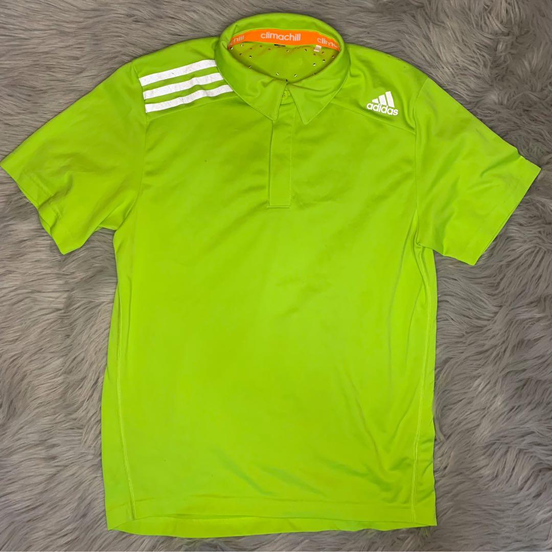 Adidas Neon Green Polo Shirt DriFit Dri 