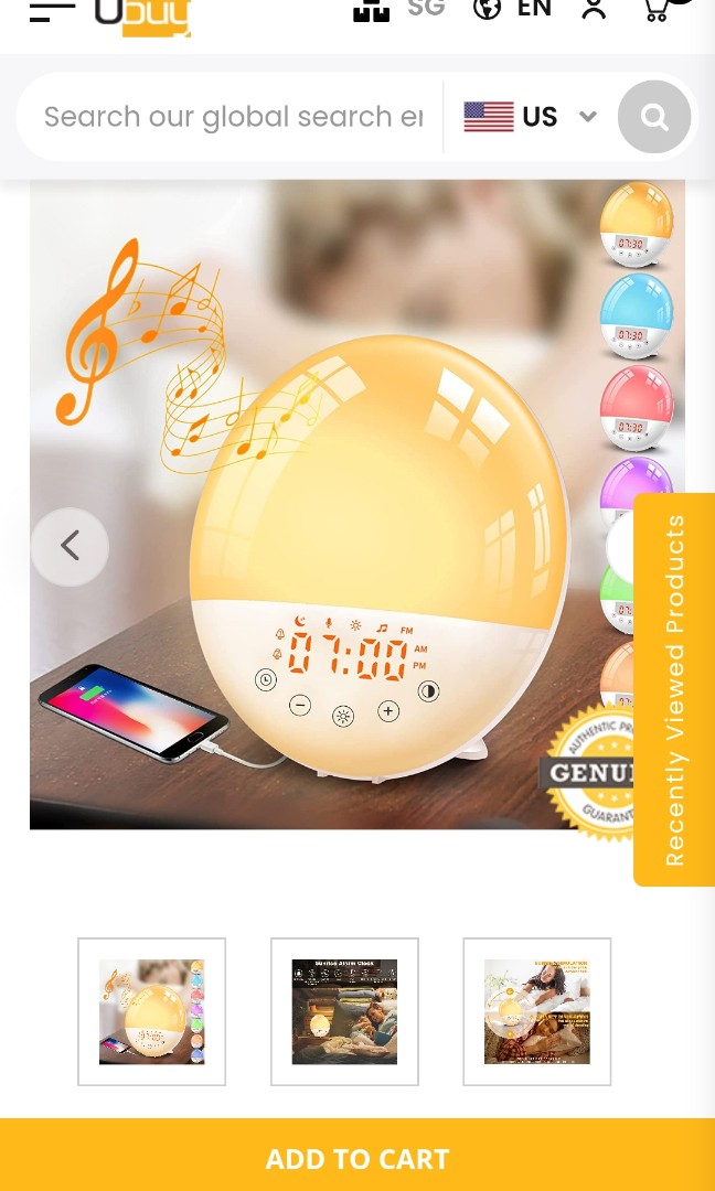 Alarm clock wake up light by FITFORT, Furniture & Home Living, Home