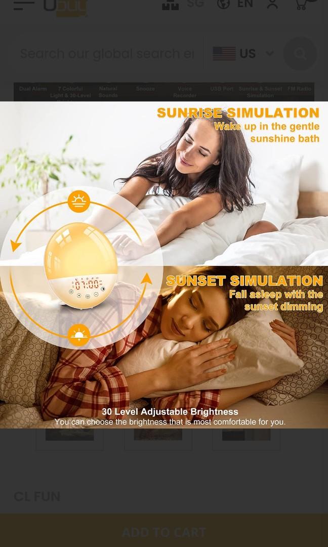 Alarm clock wake up light by FITFORT, Furniture & Home Living, Home