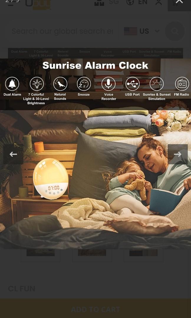 Alarm clock wake up light by FITFORT, Furniture & Home Living, Home
