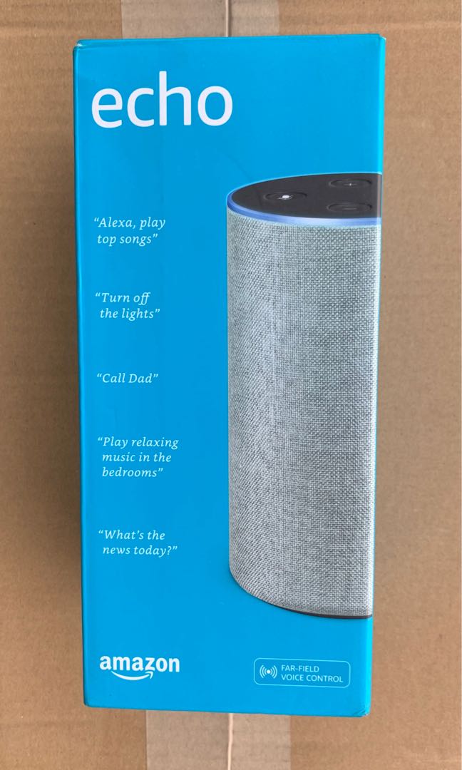 Echo 2nd Gen Smart Speaker with Alexa, 2.5 Woofer & 0.6 Tweeter,  1/8 Audio Output, 7-Microphone Array,5.9 Tall, Wi-Fi & Bluetooth  Connectivity, Charcoal Fabric