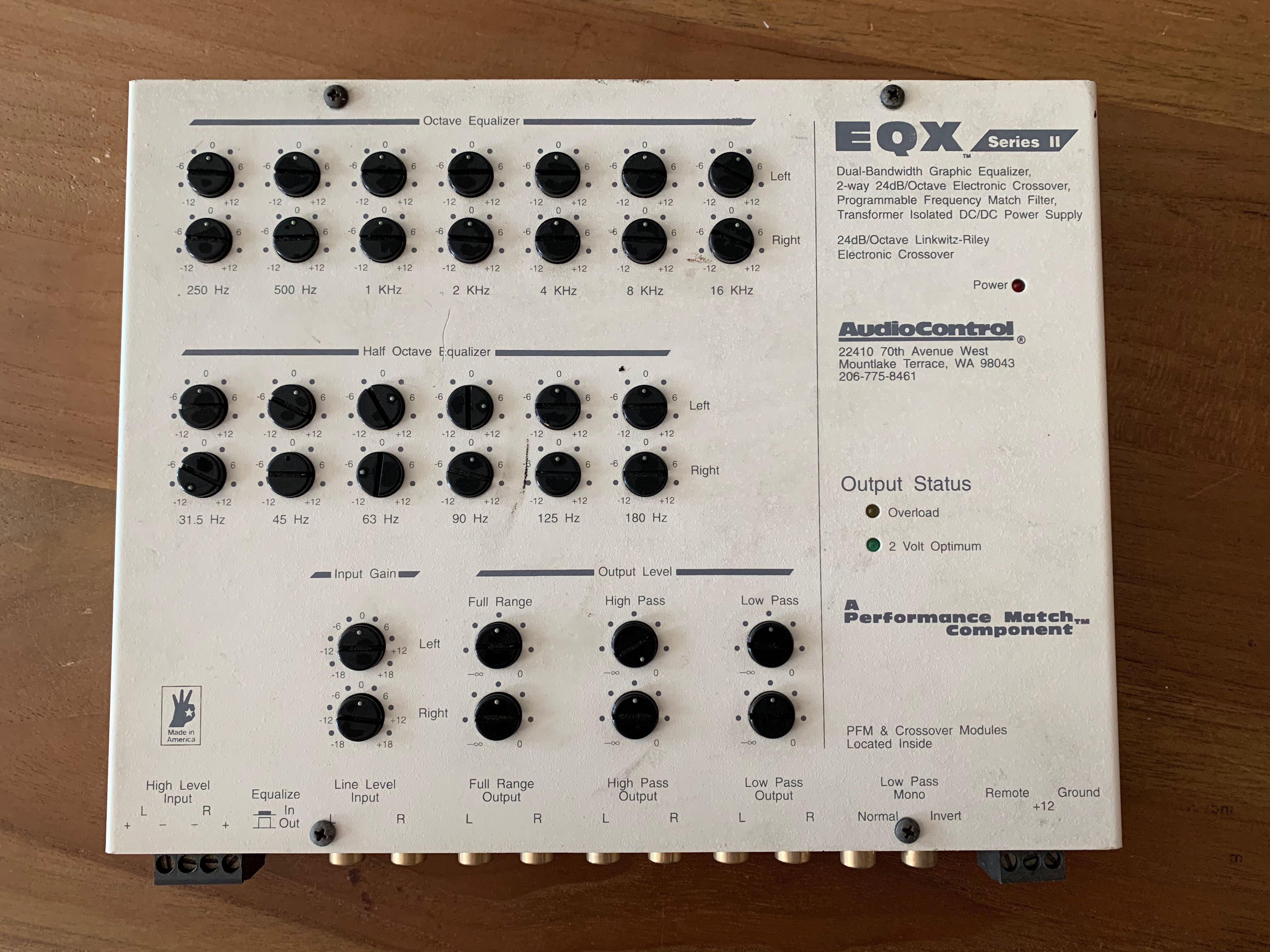 AudioControl EQX Series II Equalizer Electronic Crossover , Auto