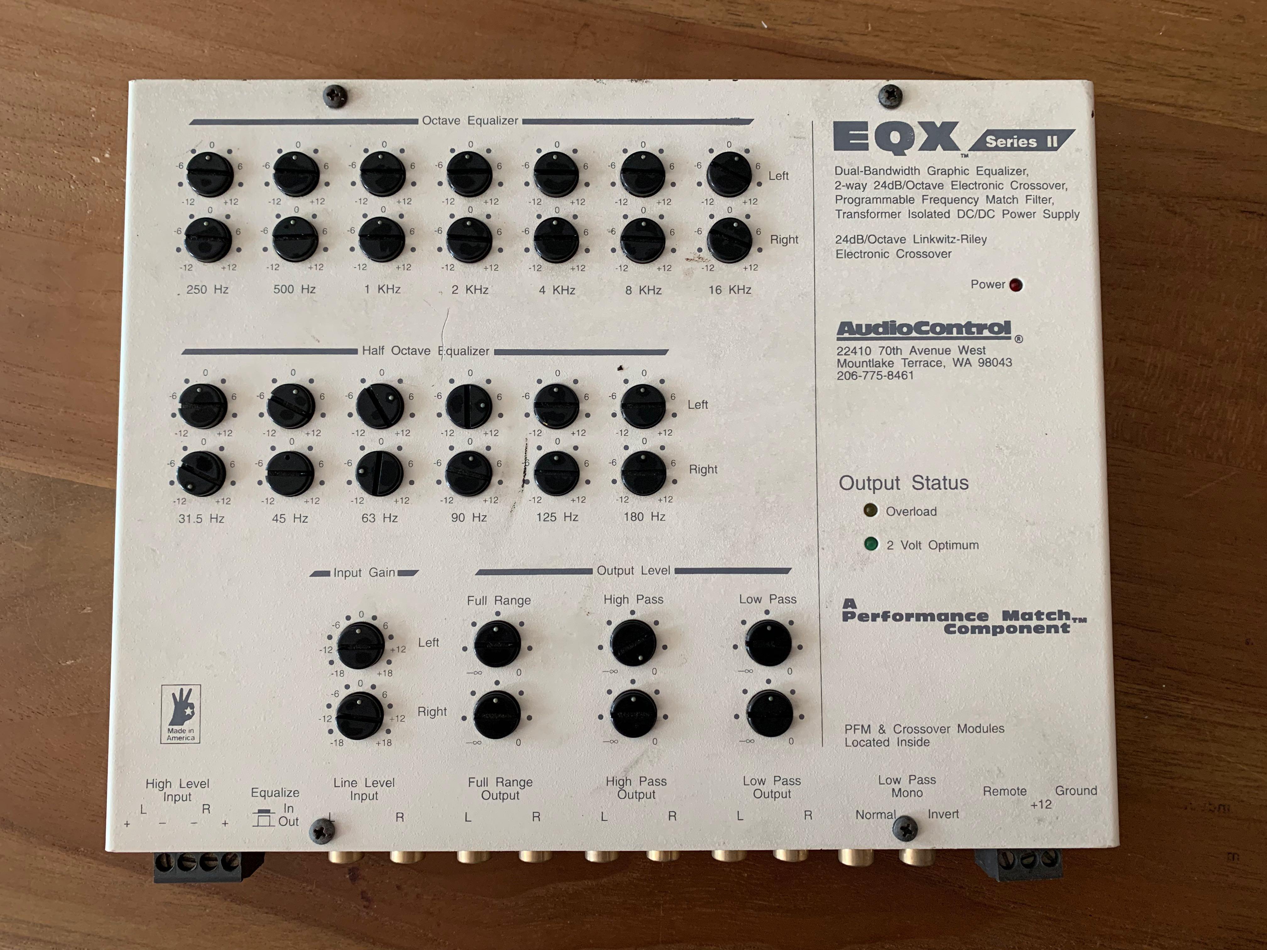 AudioControl EQX Series II Equalizer Electronic Crossover , Auto
