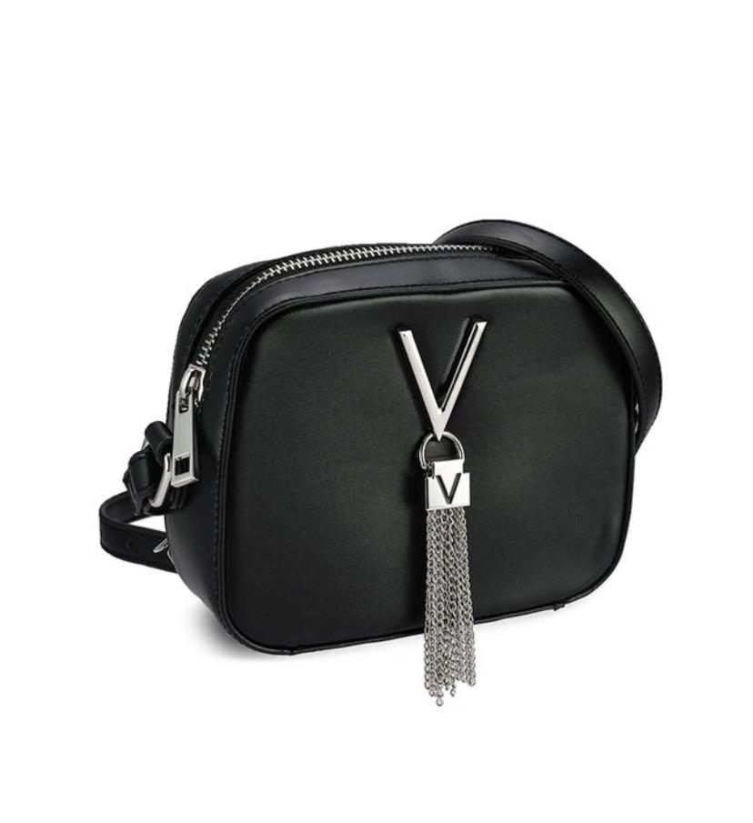 Valentino by mario valentino divina tassel discount detail camera cross body bag in black