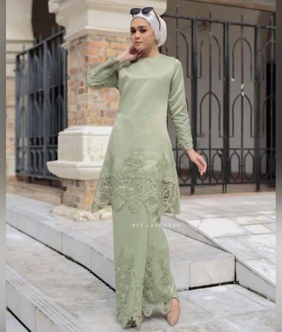 Baju kurung olive green hot sale