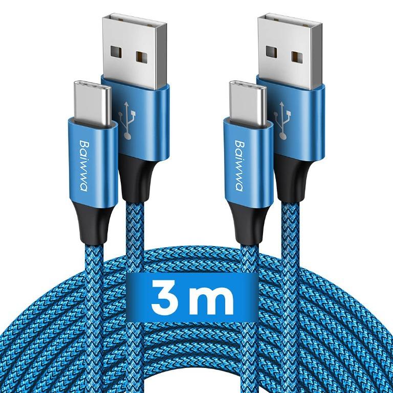 (2 Pack 6.6ft)Type C Charger,USB C Cable 3A Fast Charger Compatible,Braided  Phone Charging Cord for Samsung Galaxy S20 20+ 20 Ultra S10 9 8 / Note 9