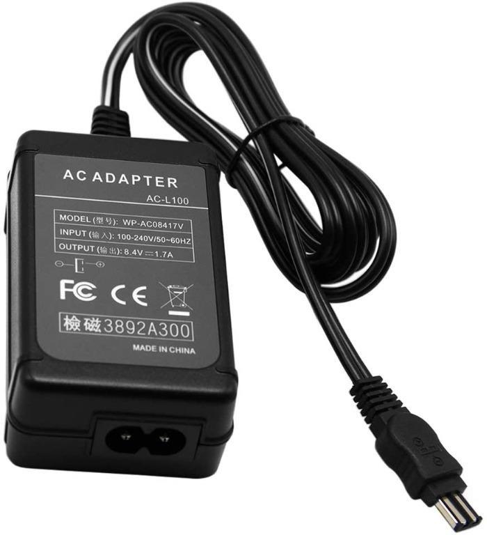 AC-L100 Camera AC Adapter Charger Kit Replace AC-L100 AC-L10 AC-L10A AC-L10B AC-L15 AC-L15A AC-L15B for Sony Cybershot DCR-TRV MVC-FD DSC-S30 DSC-F707 DSC-F717 DSC-F828 