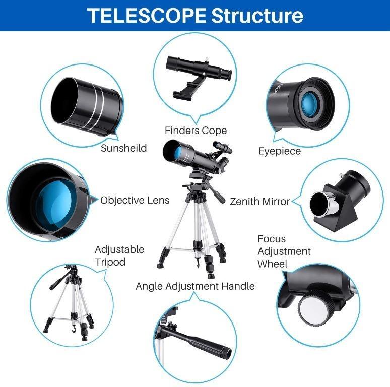 BNISE Telescopes for Kids Beginners Astronomy Refractor Telescope 70mm