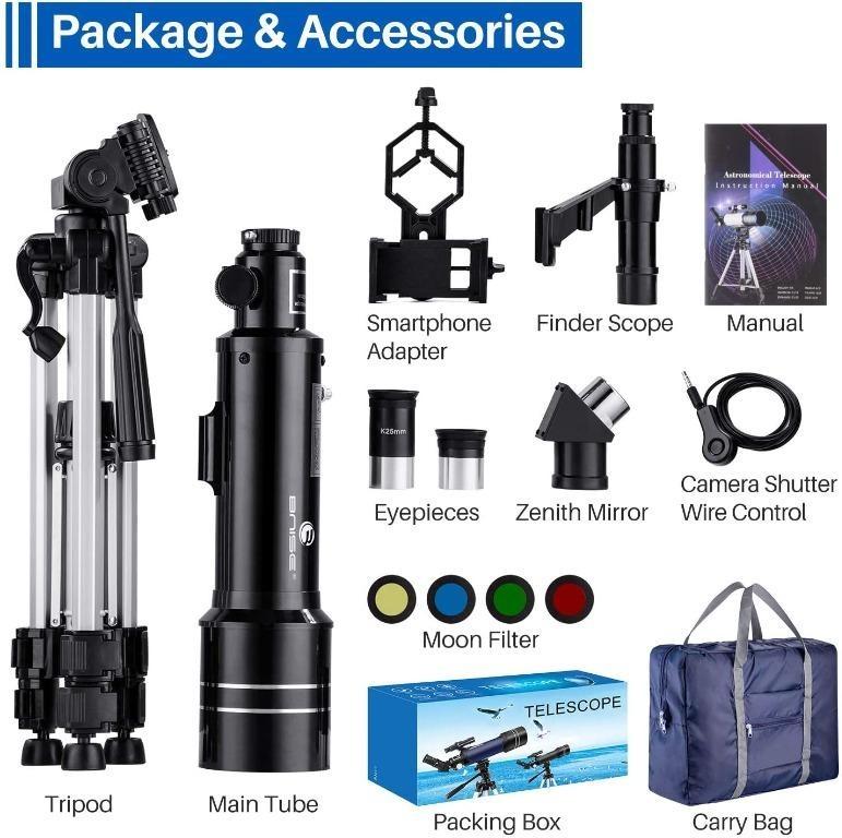 BNISE Telescopes for Kids Beginners Astronomy Refractor Telescope 70mm