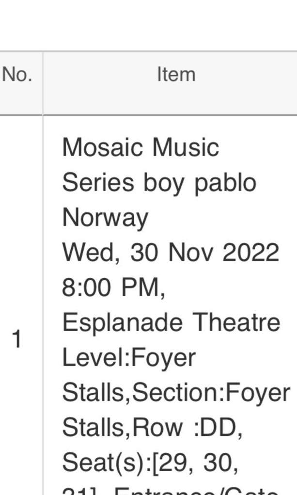 Boy Pablo Singapore 2022, Tickets & Vouchers, Event Tickets on Carousell