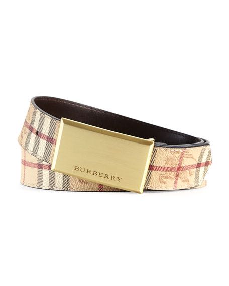 Burberry leather belt with gold buckle, Women's Fashion, Watches &  Accessories, Belts on Carousell