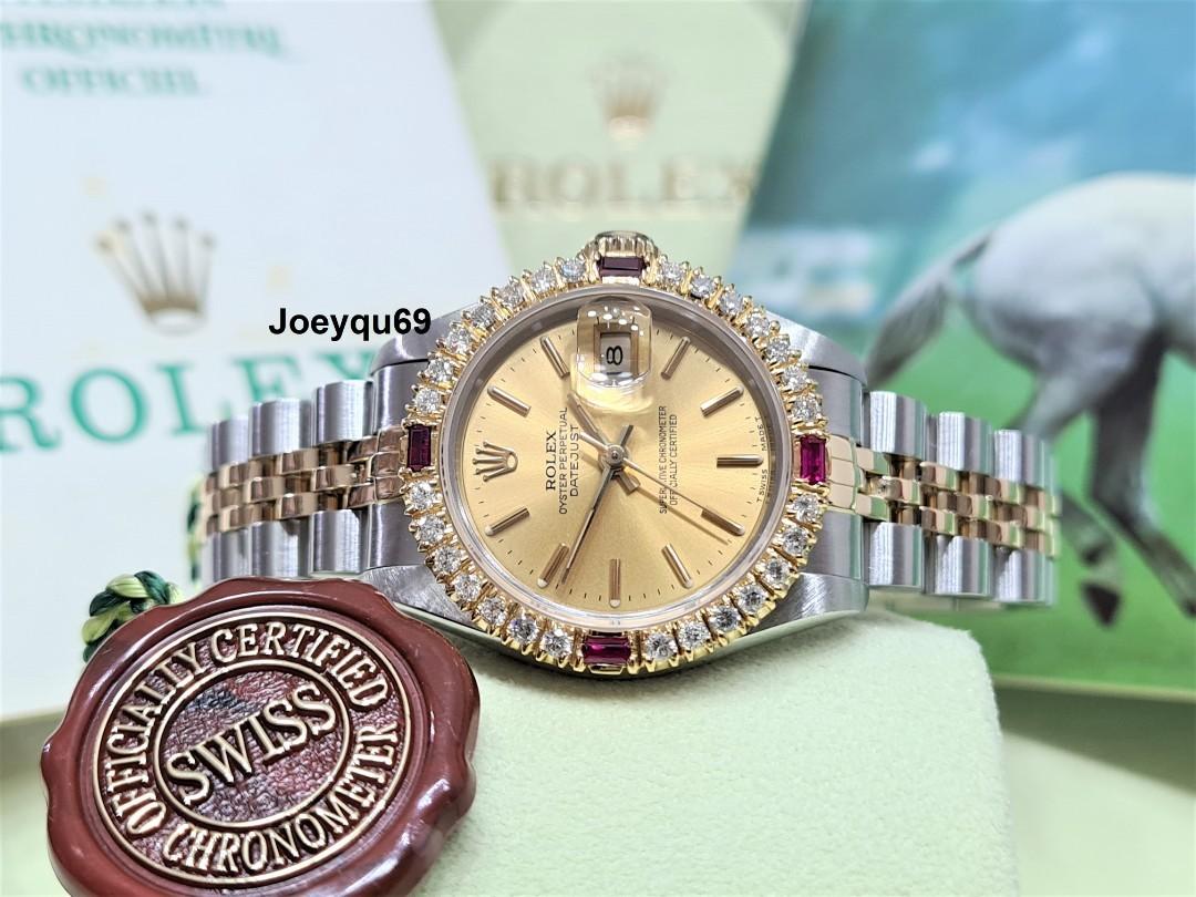 CERT BOX DJ Manual Serviced ROLEX DATEJUST Full Diamonds bezel