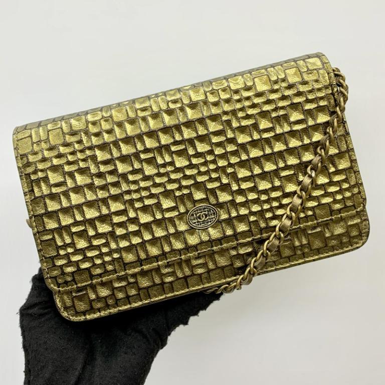 Discounted) CHANEL GOLD SHIMMER WALLET ON CHAIN NO.18 SHOULDER BAG