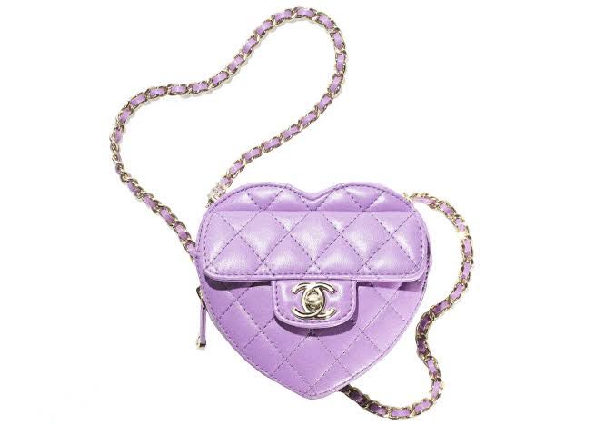 Chanel Heart Bag (Purple), Women's Fashion, Bags & Wallets, Cross-body Bags  on Carousell
