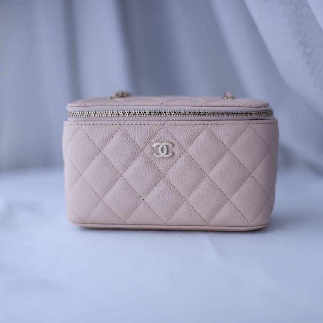 Chanel CC Filigree Vanity Case, Luxury, Bags & Wallets on Carousell