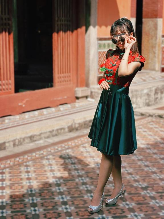 chinese style bridesmaid dresses Chinese wedding Qipao, Modern wedding Cheongsam, Chinese wedding dress L / Red / Custom made ( See details below) main image 1