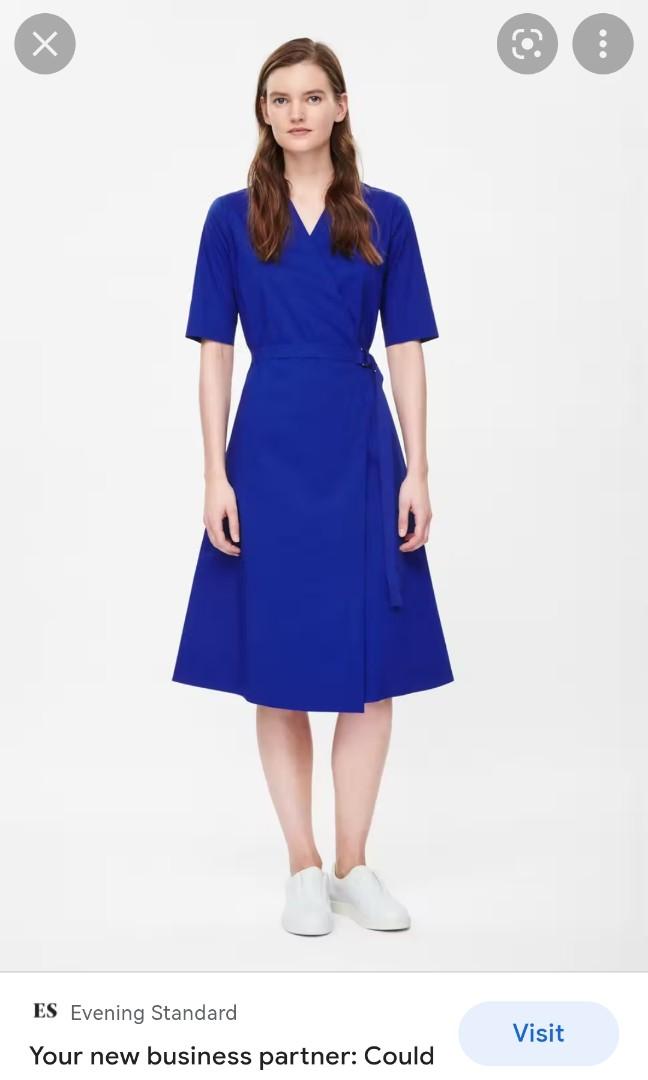 COS electric blue wrap dress, Women's ...