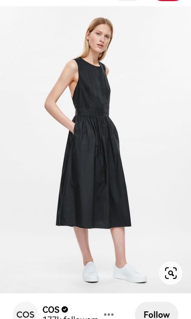 COS dark navy cross back dress Women s Fashion Dresses Sets