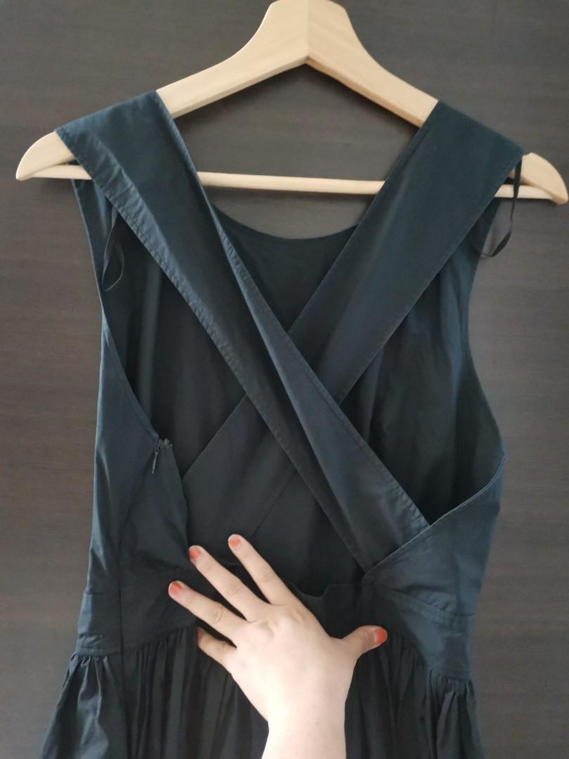 COS dark navy cross back dress