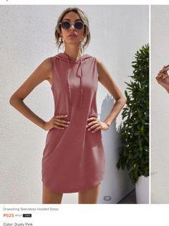 Drawstring Sleeveless Hooded Dress