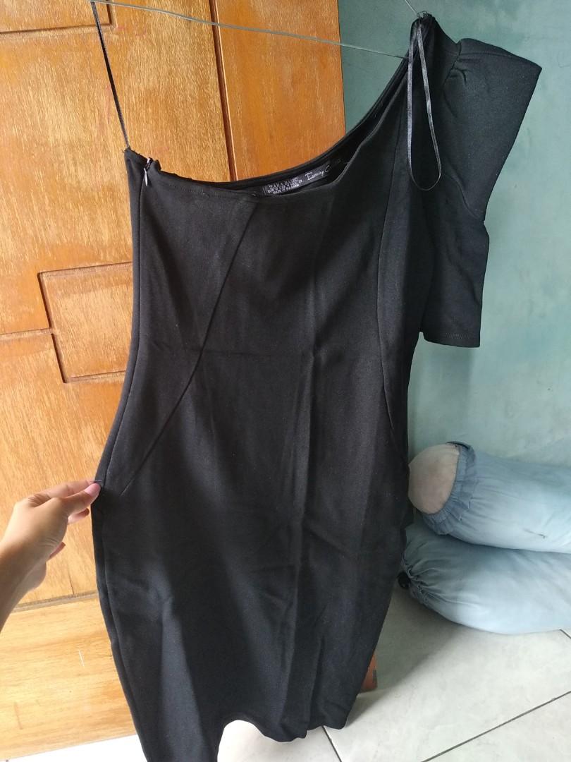 Dress Zara one shoulder, Fesyen Wanita 