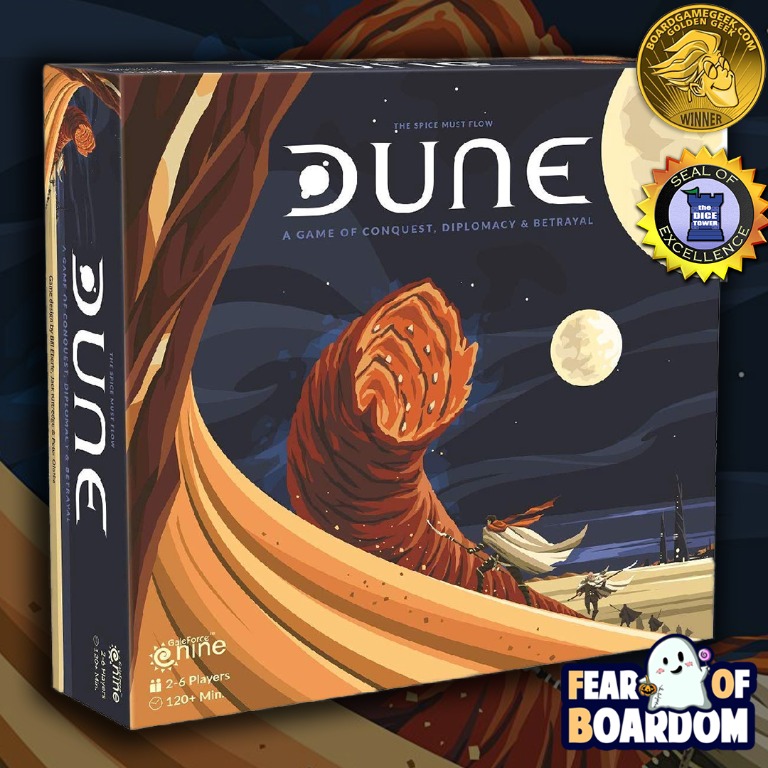 Tappetino Da Gioco Deluxe Per Dune – Gale Force Nine, Formato Aumentato 135%, Con Miniature Speciali Verme E Tempesta, 24x5x2 Cm - copertina