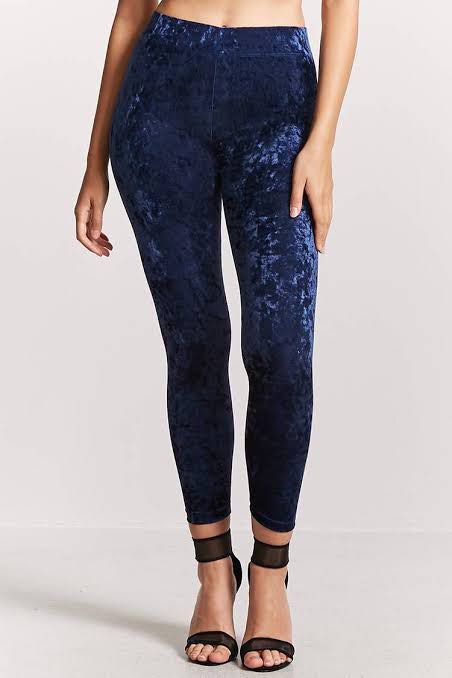 Forever 21 blue velvet leggings, Women 