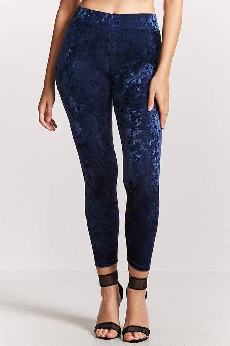 Forever 21 blue velvet leggings, Women 