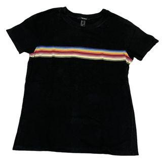 FOREVER 21 Rainbow black shirt