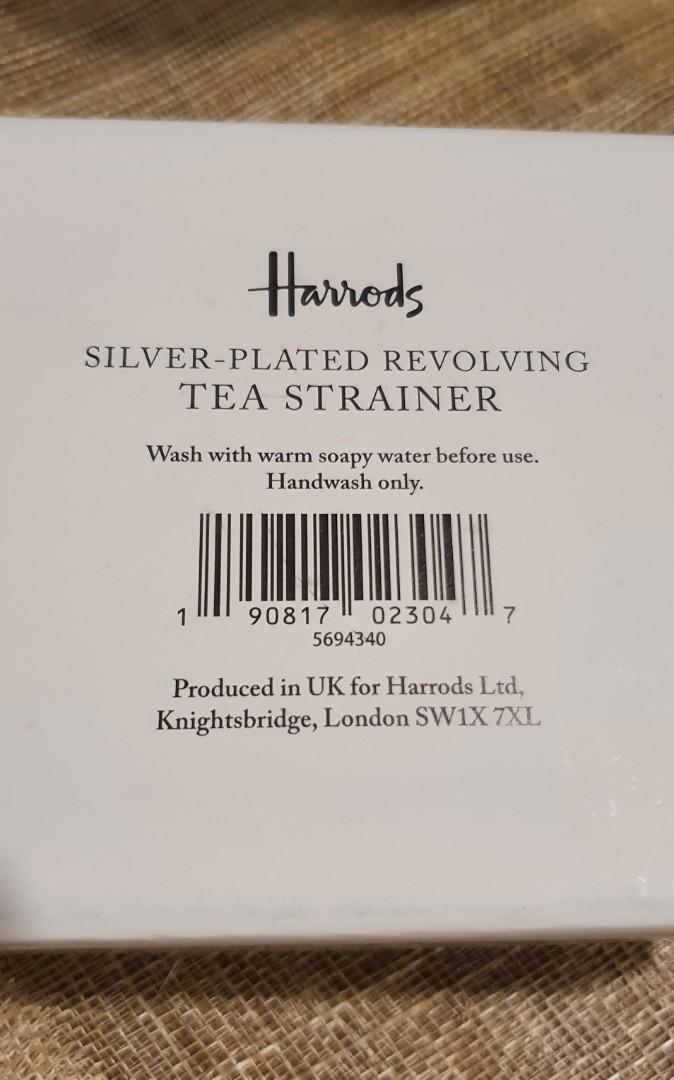 Harrod's silver plated tea strainer (Category: Coffee & Tea Tableware) located in Makati City. Submitted by acleancloset (Listing ID 1160571216, Image 2). Description: Elevate the experience of serving guests your favourite blends with this Harrods strainer. Designed with a revolving function for ease of use as you pour, it boasts a silver-plated design that is sure to sparkle in the fading afternoon light..
