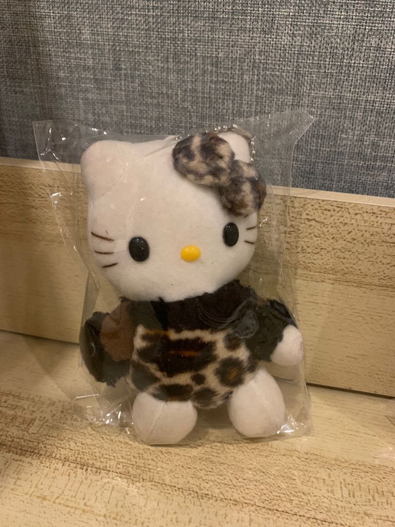 Hello Kitty Animal Print Mascot Plush with Ball Chain, Hobbies & Toys, Toys & Games on Carousell