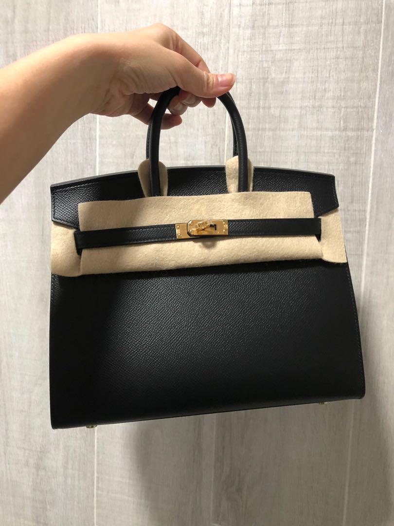 New Hermes Black Noir Epsom GHW Birkin 30 Handbag Bag Kelly