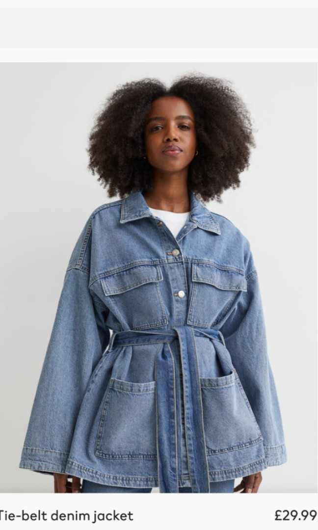 Belted jean jacket clearance